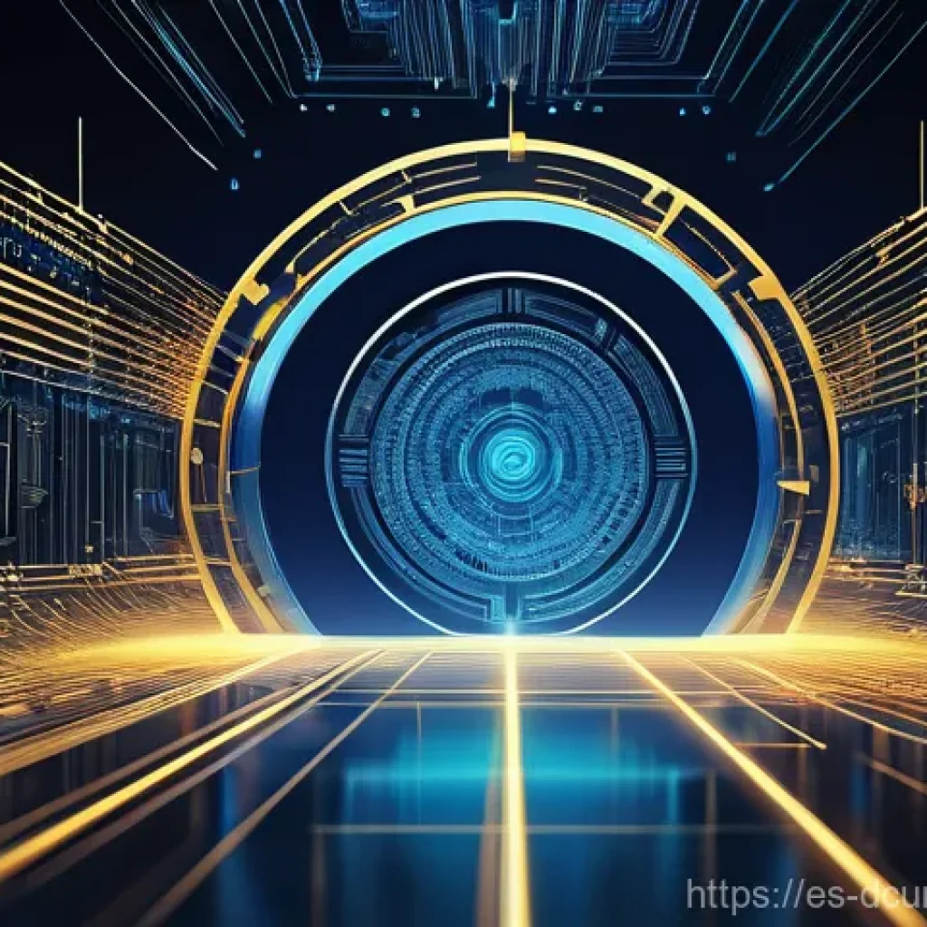 디지털화폐와 스마트 계약의 관계 - **"Smart Contract Activation"**: A futuristic and abstract digital landscape. In the center, a lumin...