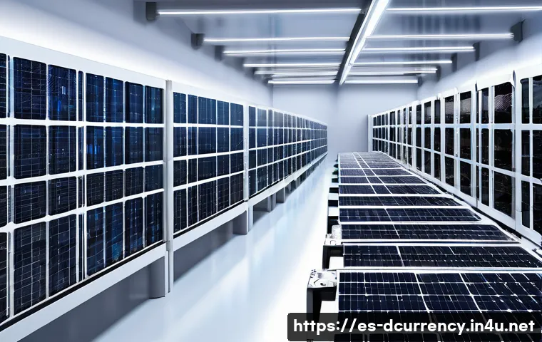 디지털화폐의 채굴과 분배 시스템 - A detailed digital art scene depicting a high-tech cryptocurrency mining farm in Spain, featuring ro...