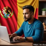 디지털화폐의 탈중앙화와 중앙화 차이 - A detailed digital art scene showing a confident Hispanic man in his 30s managing cryptocurrency aut...